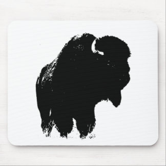 Tapis De Souris Bison de bison noir et blanc Pop Art
