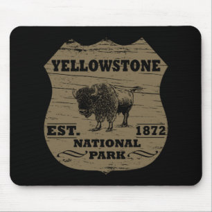 Tapis De Souris Bison Vintage Parc National de Yellowstone