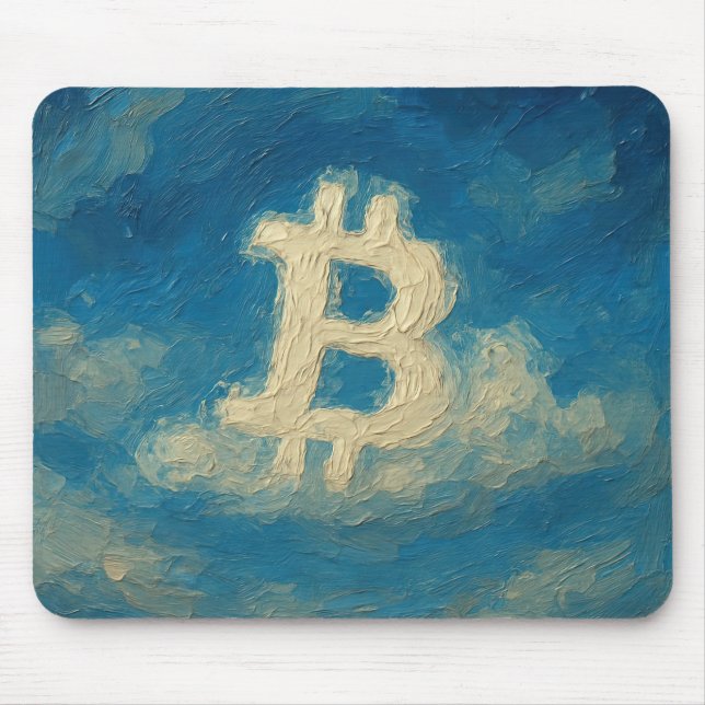 Tapis De Souris Bitcoin Blue Sky (Huile, Style : 3) (Devant)