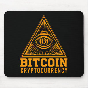 Tapis De Souris Bitcoin BTC Tous Voir L'Oeil Crypto Illuminati Cad