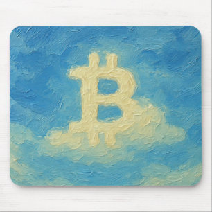 Tapis De Souris Bitcoin ciel bleu (Huile, Style: 4)