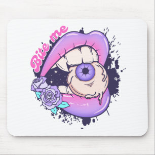 Tapis De Souris Bite Me Rose Halloween Lièvres