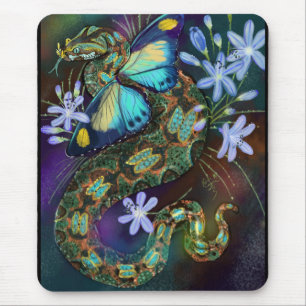 Tapis De Souris Bitis Nasicornis Papillon Viper Art