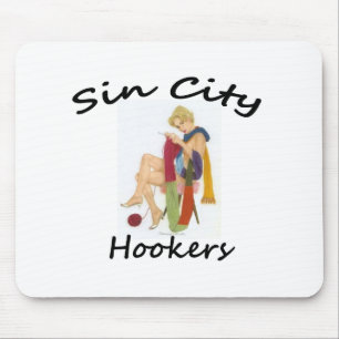 Tapis De Souris blac vilain de logo de tricoteuse, de crochet et