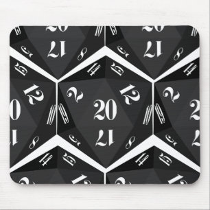 Tapis De Souris Black-20-Sided-Dice-Pattern