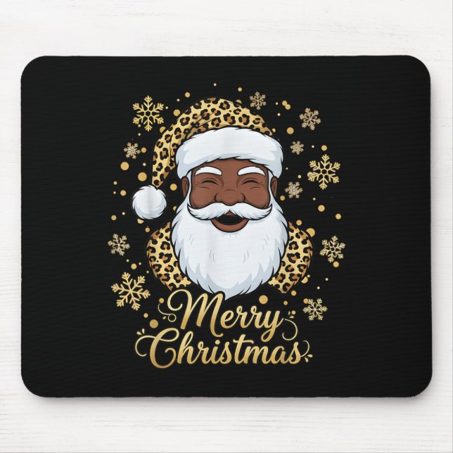 Tapis De Souris Black African American Santa Claus Christmas Afro  (Devant)
