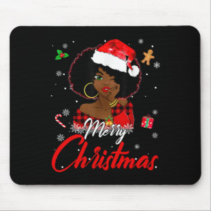 Tapis De Souris Black African Girl American Melanin Christmas Sant