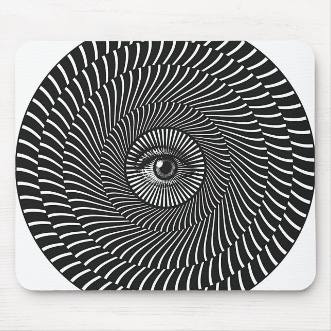 Tapis De Souris Black and White Eye Circulaire Graphic (Devant)