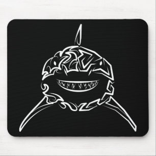 Tapis De Souris Black and White Tribal Great White Shark