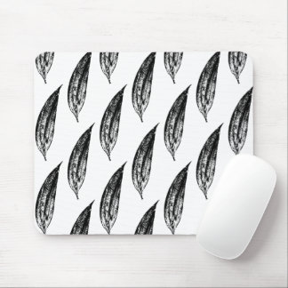 Tapis De Souris Black and White White Lily Leaf Print