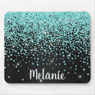 Tapis De Souris Black Aqua Sparkle Crystal Pad