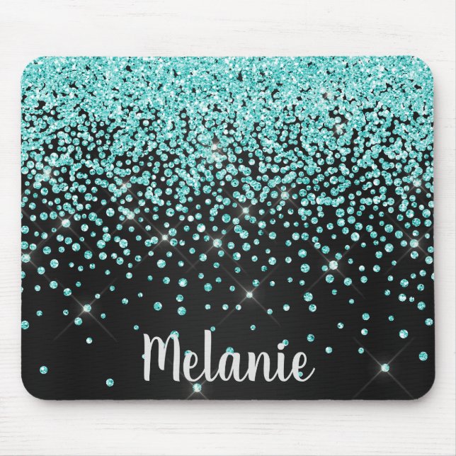 Tapis De Souris Black Aqua Sparkle Crystal Pad (Devant)