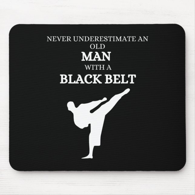 Tapis De Souris Black Belt Dit Karate Martial Arts (Devant)