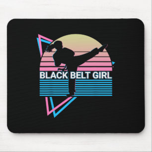 Tapis De Souris Black Belt Girl - Judo Karate Jiu Jitsu Taekwondo