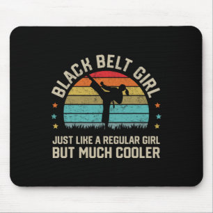 Tapis De Souris Black Belt Girl Karate Jiu Jitsu Taekwondo Martial