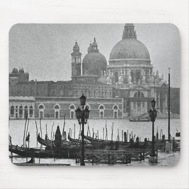 Tapis De Souris Black Blanc Grand Canal Venise Italie Voyage (Devant)