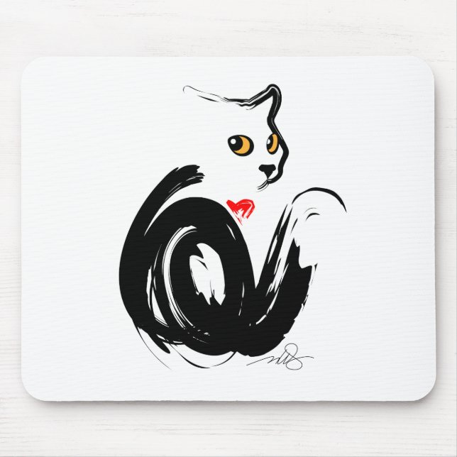 Tapis De Souris Black Cat 'n' Heart (Devant)