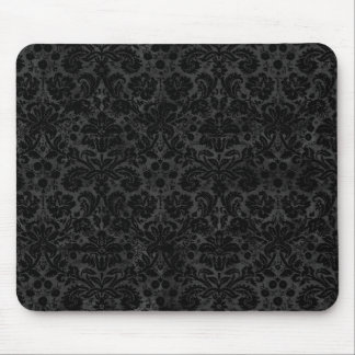 Tapis De Souris Black Charcoal Damask