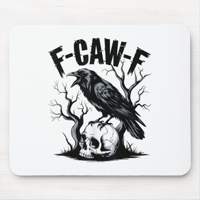 Tapis De Souris Black Crow, F-caw-f Funny Black Bird (Devant)