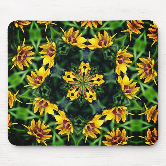 Tapis De Souris Black Eyed Susan Abstraite Flower Art (Devant)