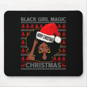Tapis De Souris Black Girl Magic Joyeux Noël Africain Américain