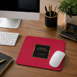 Tapis De Souris Black gold cardinal red promotional professional<br><div class="desc">Modern black gold and cardinal red promotional professional Mouse Pad.
Add your own name and website to personalize.</div>