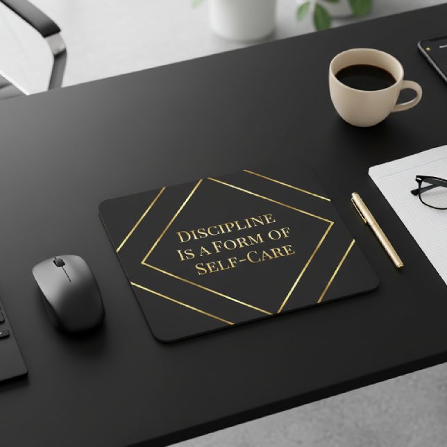 Tapis De Souris Black & Gold Minimalist Office  (Créateur téléchargé)