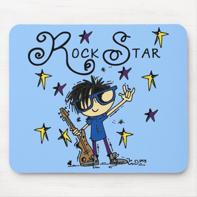 Tapis De Souris Black Hair Boy Rock Star (Devant)