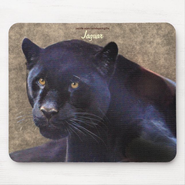 Tapis De Souris Black Jaguar Panther Big Chat Faune Mousepad (Devant)