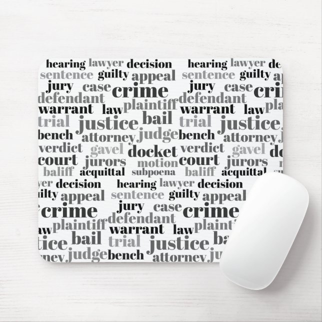 Tapis De Souris Black Judicial Text Word Cloud On White (Avec souris)