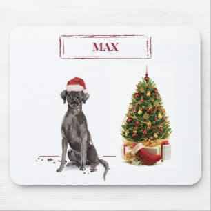 Tapis De Souris Black Lab Funny Chien de Noël et arbre