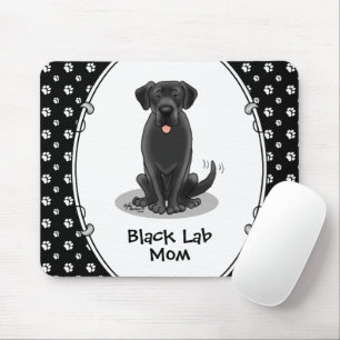 Tapis De Souris Black Lab Mom (Labrador Retriever Mom) mignonne ch