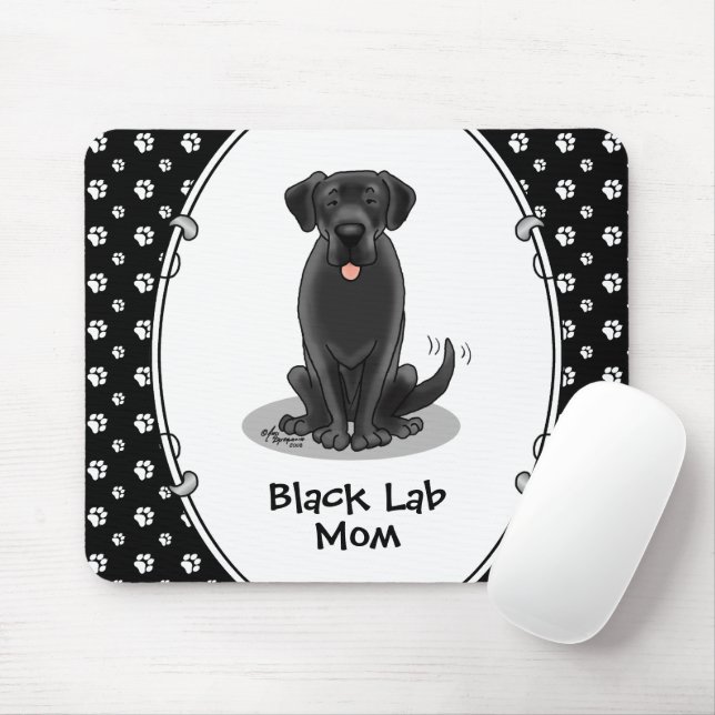 Tapis De Souris Black Lab Mom (Labrador Retriever Mom) mignonne ch (Avec souris)