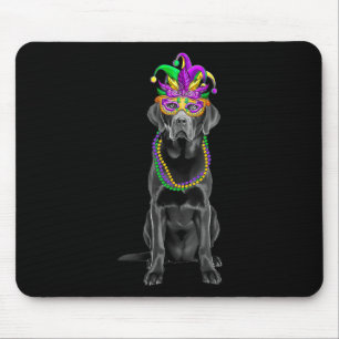 Tapis De Souris Black Labrador Mardi Gras Costume perles Masque