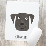 Tapis De Souris Black Labrador Retriever Dog Name<br><div class="desc">A funny Black Labrador Retriever dog to make you smile.
Change or remove the name to customize.  Original art by Nic Squirrell.</div>