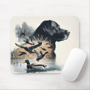 Tapis De Souris Black Labrador Retriever et Canards