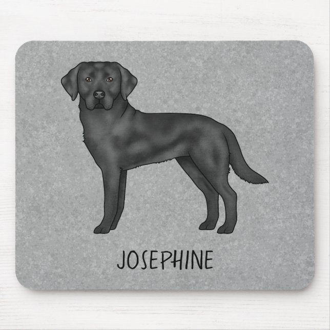 Tapis De Souris Black Labrador Retriever Lab Chien Nom Personnalis (Devant)
