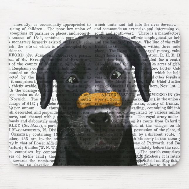Tapis De Souris Black Labrador With Bone on Nose (Devant)