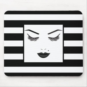 Tapis De Souris Black Lips maquillage visage sourcils lèvres glam 