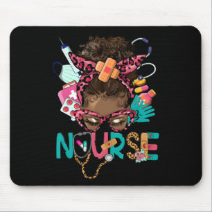 Tapis De Souris Black Melanin Nurse Noir Histoire Mois Afro Cheveu