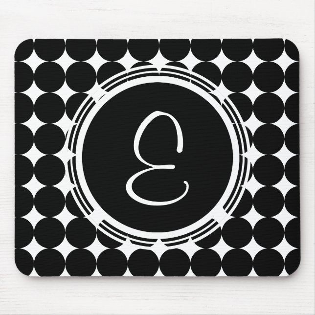Tapis De Souris Black Polka Dot Monogram (Devant)