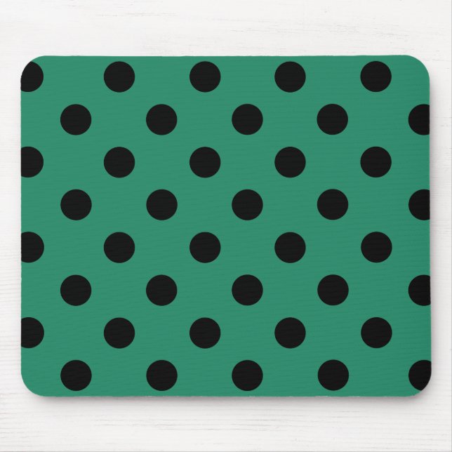 Tapis De Souris Black polka dots in green (Devant)