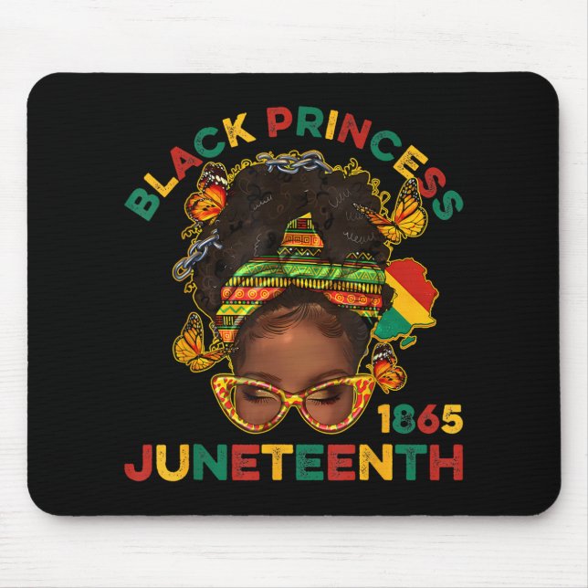 Tapis De Souris Black Princes Juneteenth 1865 Mois de l'Histoire M (Devant)