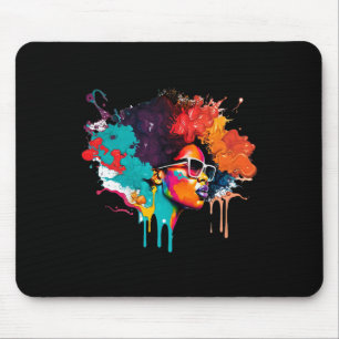 Tapis De Souris Black Queen Afro Melanin Driving Art Lover Amériqu