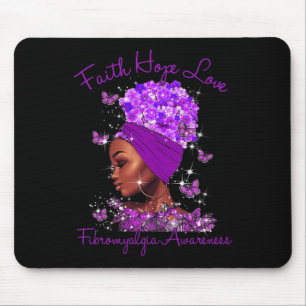 Tapis De Souris Black Queen Faith Hope Love Purple Fibromyalgia Aw