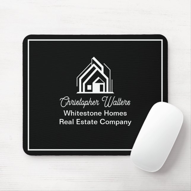 Tapis De Souris Black Real Estate Company Personalized Realtor (Avec souris)