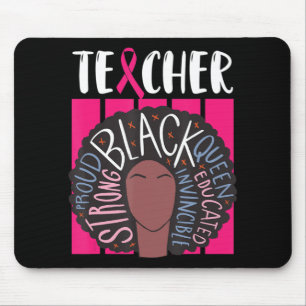 Tapis De Souris Black Teacher Breast Cancer Awareness Afro Woman W