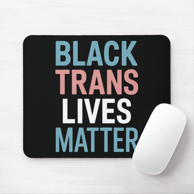 Tapis De Souris Black Trans LGBTQ Support Vit Matière Transgenre (Avec souris)