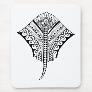 Tapis De Souris Black Tribal Stingray Manta Ray