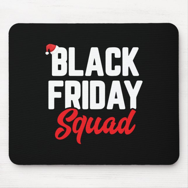 Tapis De Souris Black vendredi équipe de shopping famille drôle ch (Devant)